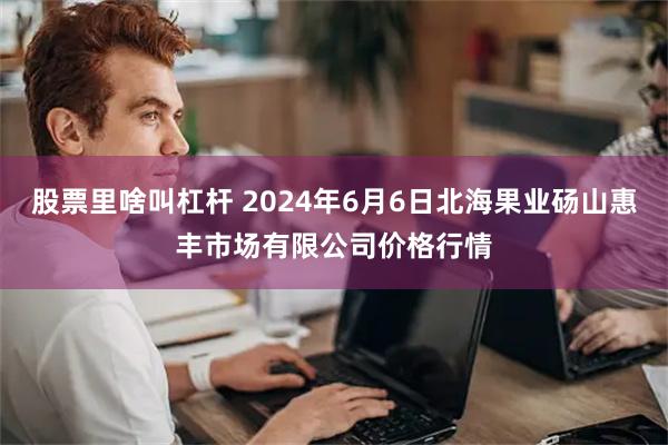 股票里啥叫杠杆 2024年6月6日北海果业砀山惠丰市场有限公司价格行情