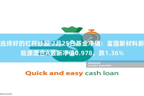 选择好的杠杆炒股 7月25日基金净值：富国新材料新能源混合A最新净值0.978，跌1.36%