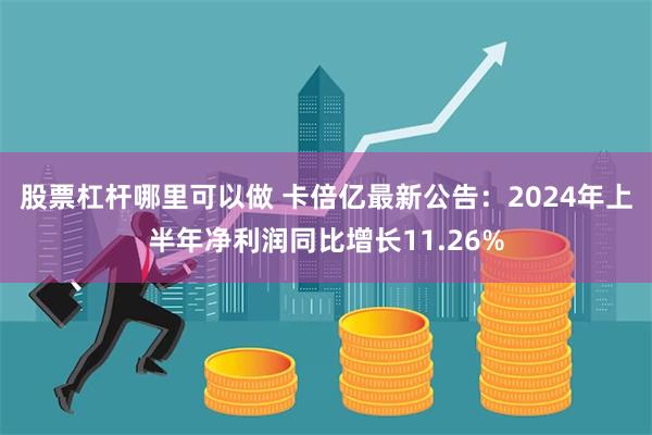 股票杠杆哪里可以做 卡倍亿最新公告：2024年上半年净利润同