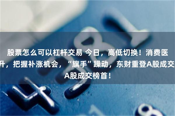 股票怎么可以杠杆交易 今日，高低切换！消费医疗齐升，把握补涨机会，“旗手”躁动，东财重登A股成交榜首！