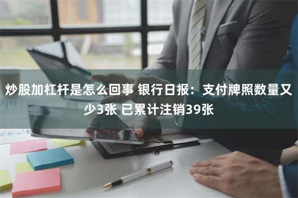 炒股加杠杆是怎么回事 银行日报：支付牌照数量又少3张 已累计注销39张