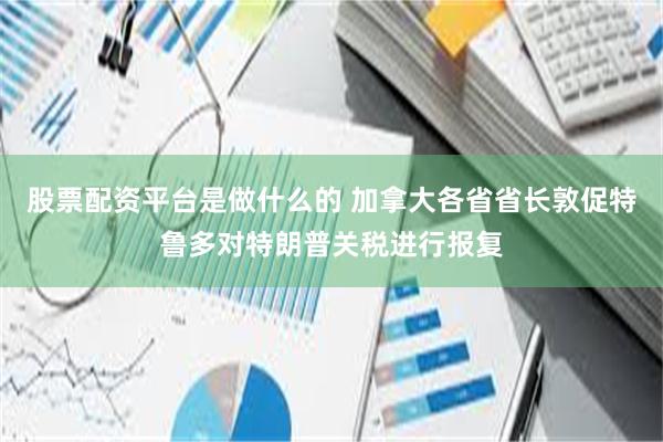 股票配资平台是做什么的 加拿大各省省长敦促特鲁多对特朗普关税进行报复