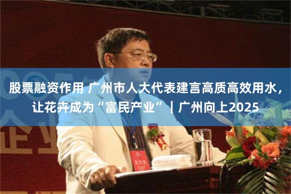 股票融资作用 广州市人大代表建言高质高效用水，让花卉成为“富民产业”｜广州向上2025